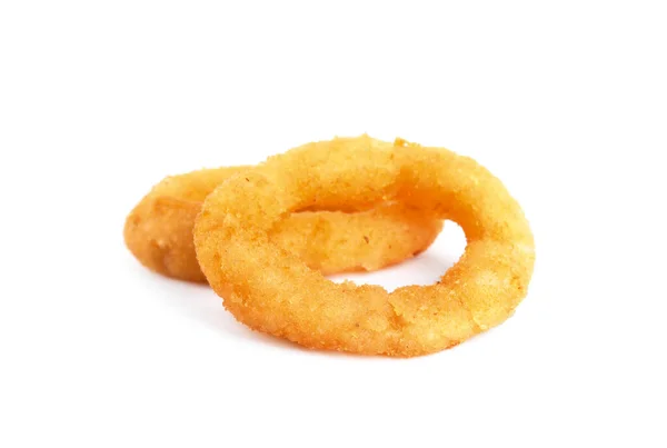 Delicious Golden Onion Rings Isolated White — Stock Photo, Image