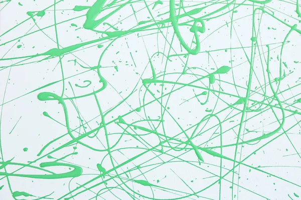 Als Hintergrund Spritzt Grüne Farbe Auf Weiße Leinwand Kunst Und — Stockfoto
