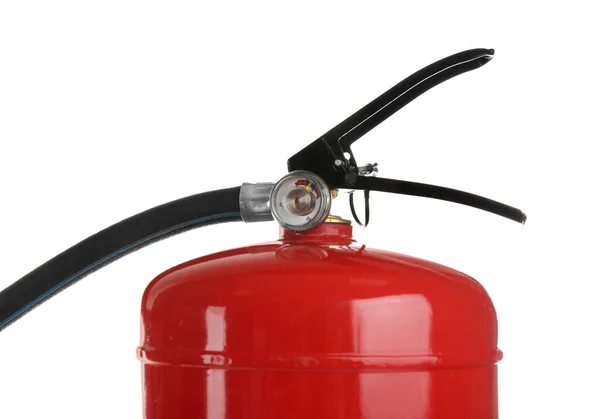 Brandsläckare Isolerad Vit Närbild Säkerhetsverktyg — Stockfoto