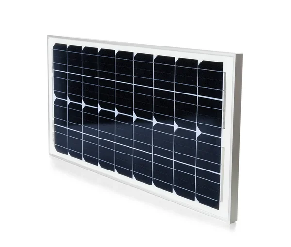 Panel Słoneczny Odizolowany Biało Alternatywne Źródło Energii — Zdjęcie stockowe