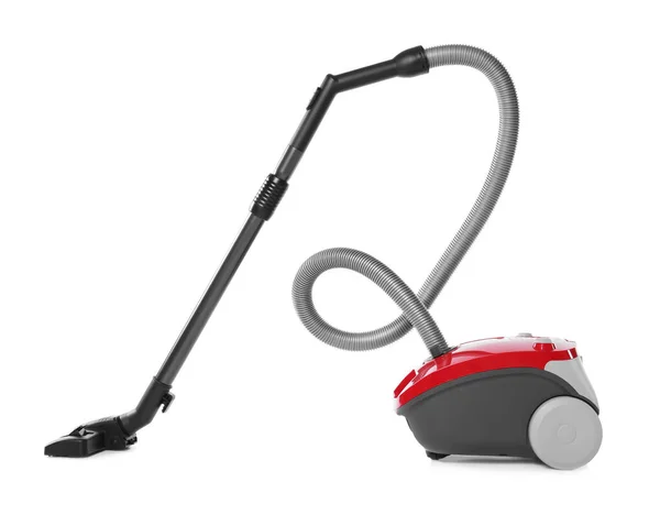 Modern Red Vacuum Cleaner Isolated White — Stock Photo, Image