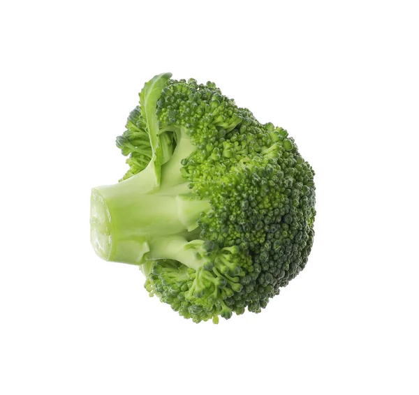 Biten Färsk Grön Broccoli Isolerad Vit — Stockfoto