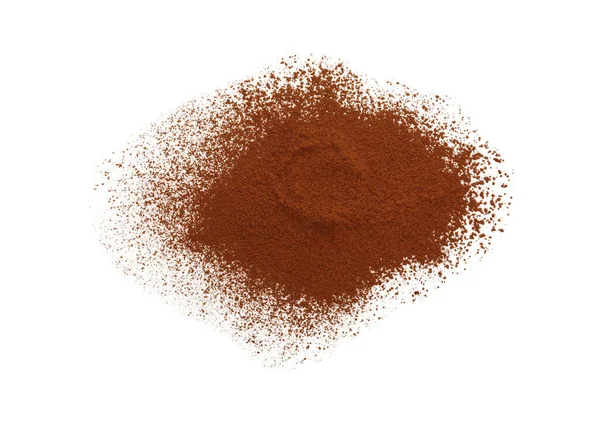 Brown Cocoa Powder White Background Top View — Stock Photo, Image