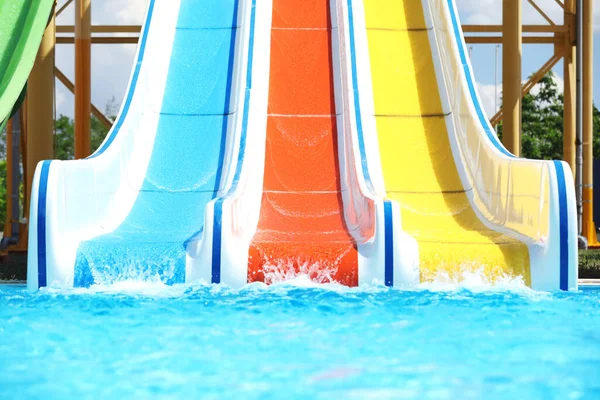 Water Park Colorful Slides Summer Vacation — Stock Photo, Image