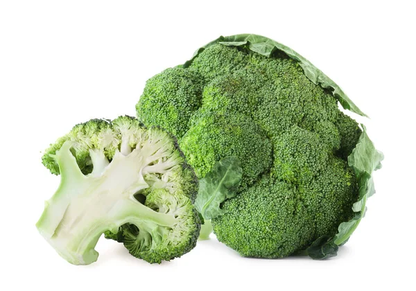 Verse Groene Broccoli Geïsoleerd Wit Biologisch Voedsel — Stockfoto
