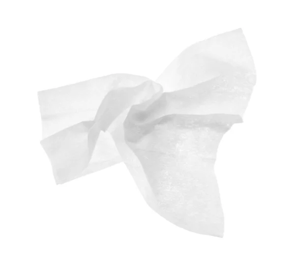 Tessuto Carta Stropicciato Usato Isolato Bianco Vista Dall Alto — Foto Stock