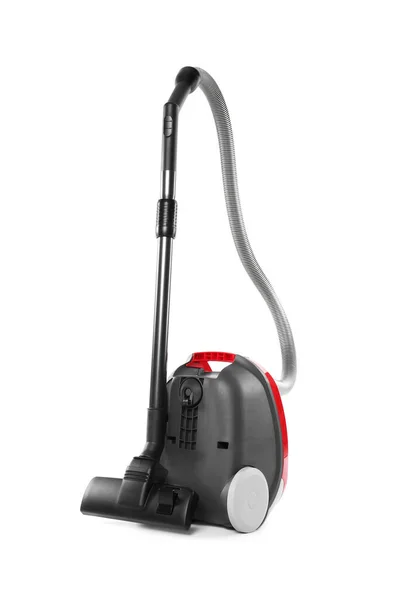 Modern Red Vacuum Cleaner Isolated White — Stock Photo, Image