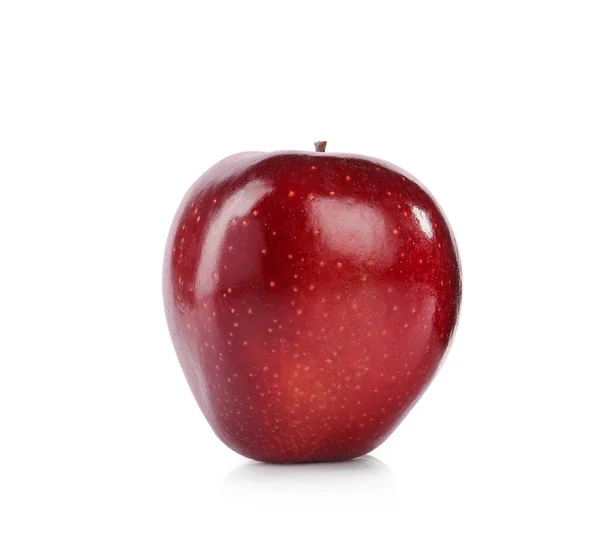 Pomme Rouge Juteuse Fraîche Isolée Sur Blanc — Photo