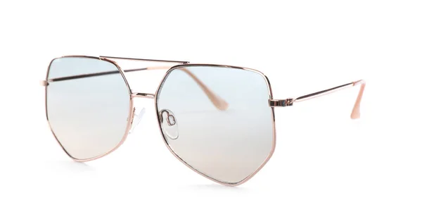 Stilvolle Sonnenbrille Isoliert Auf Weiß Strandobjekt — Stockfoto