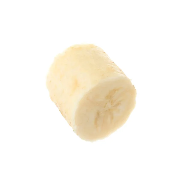 Kawałek Smacznego Dojrzałego Banana Izolowany Białym — Zdjęcie stockowe