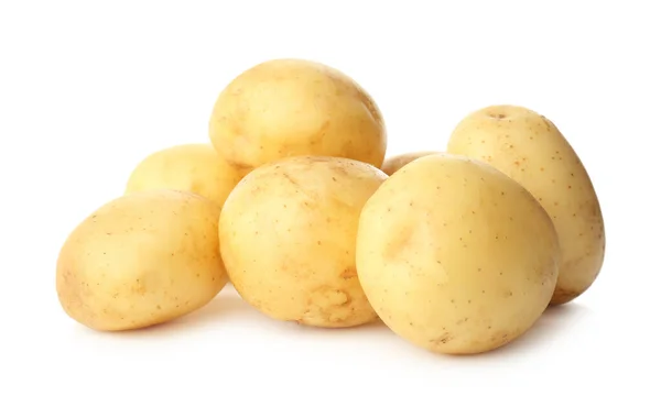 Fresh Raw Organic Potatoes White Background — Stock Photo, Image