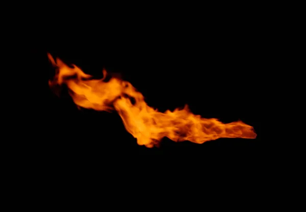 Krásné Jasný Oheň Plameny Černém Pozadí — Stock fotografie