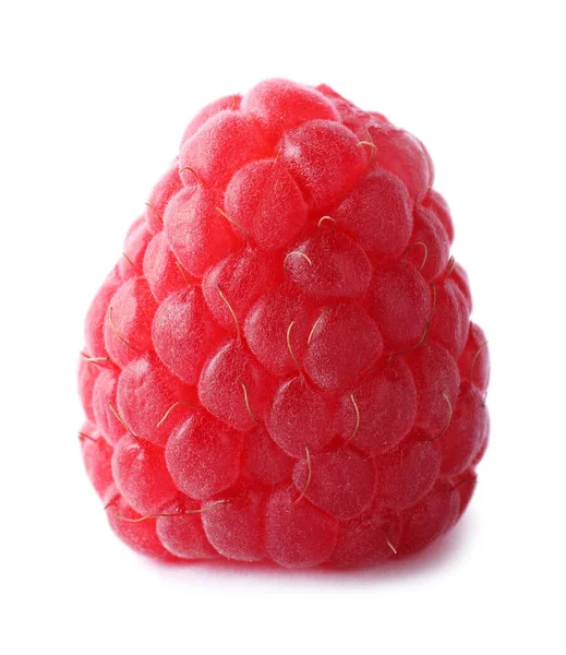 Délicieuse Framboise Fraîche Mûre Isolée Sur Blanc — Photo