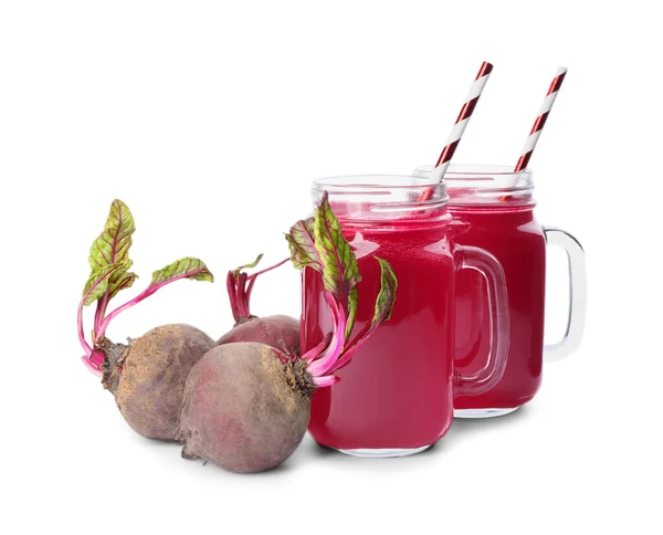 Fresh beets and juice isolated on white — Stock Image Fresh Beets Juice Isolated White Royalty Free Stock Photos