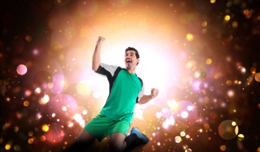 Futbolcunun iş başındaki görüntüsü. Yaratıcı tasarım