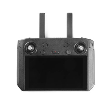 Yeni modern dron denetleyici beyaz, üst görünümde izole