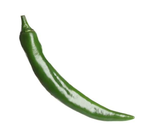 Green Hot Chili Pepper Isolated White — Stock Photo, Image