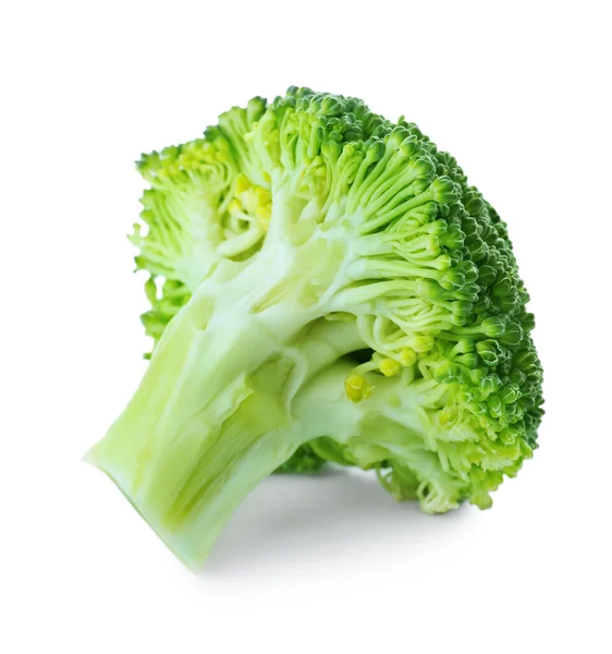 Friss Zöld Brokkoli Fehér Alapon Bioélelmiszerek — Stock Fotó