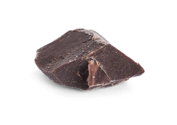 Pedazo Chocolate Negro Aislado Blanco — Foto de Stock