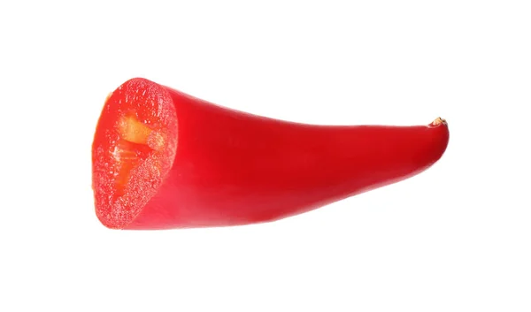 Stück Rote Chilischote Isoliert Auf Weißem Papier — Stockfoto