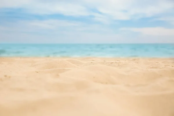 Hermosa Playa Arena Mar Día Soleado Primer Plano Vacaciones Verano —  Fotos de Stock
