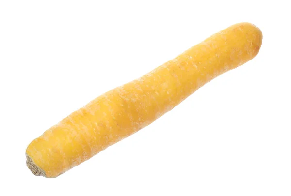 Νωπό Ακατέργαστο Κίτρινο Καρότο Απομονωμένο Λευκό — Φωτογραφία Αρχείου