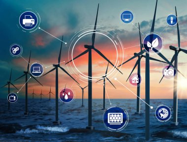 Alternatif enerji kaynağı. Denizde süzülen rüzgar türbinleri