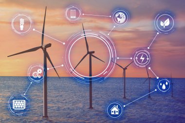 Alternatif enerji kaynağı. Denizde süzülen rüzgar türbinleri