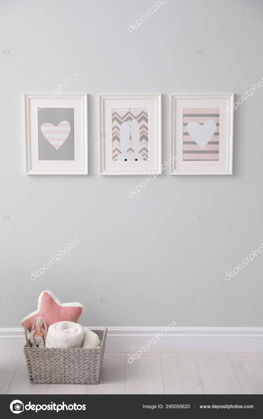 Stylish Baby Room Interior Cute Pictures Wall — Stock Photo © NewAfrica