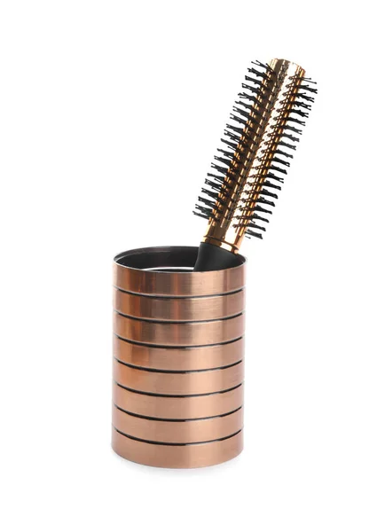 Moderne Haarborstel Houder Geïsoleerd Wit — Stockfoto