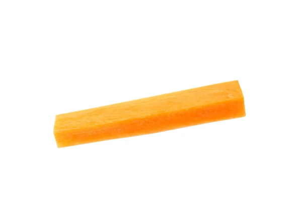 Кусок Свежей Спелой Моркови Изолированный Белом — стоковое фото