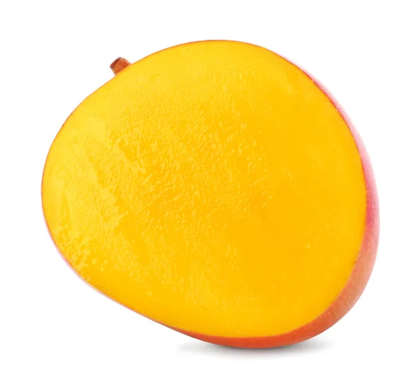 Klipp Mogen Mango Isolerad Vitt Exotisk Frukt — Stockfoto