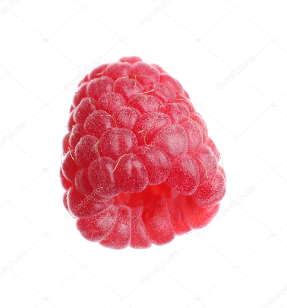 Delicious fresh ripe raspberry isolated on white
