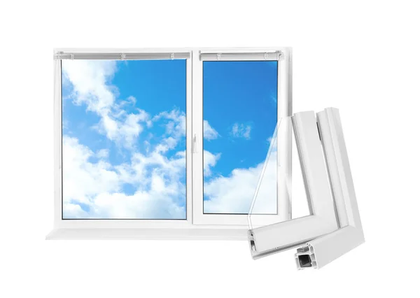 Window Sample Profile White Background — Stock Photo, Image