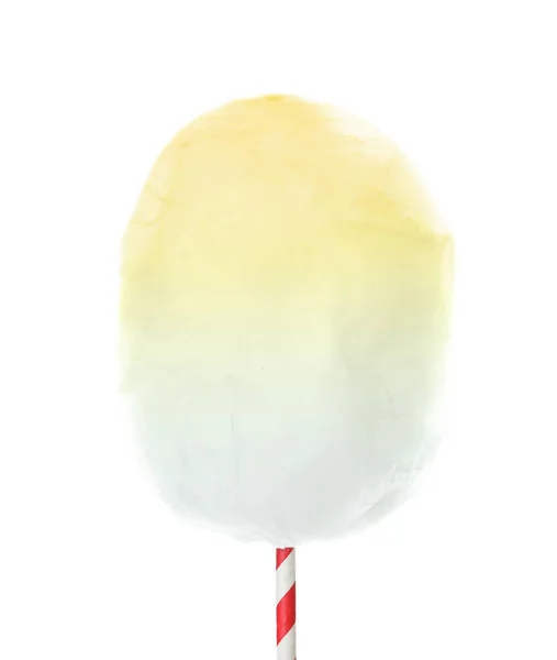 白を背景にマルチカラーの甘い綿菓子 — ストック写真