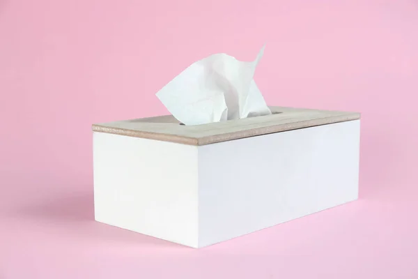 Holder Paper Tissues Pink Background — Stock Photo, Image