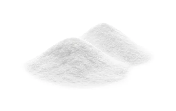 Кучи Пищевой Соды Изолированы Белом — стоковое фото