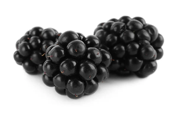 Beautiful Tasty Ripe Blackberries White Background — Stock Photo, Image