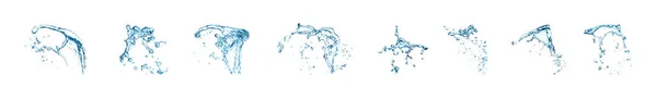 Set Met Helder Water Spatten Witte Achtergrond Banner Ontwerp — Stockfoto