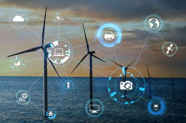 Alternatif enerji kaynağı. Denizde süzülen rüzgar türbinleri