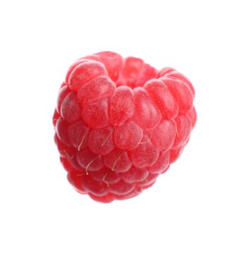 Lezzetli taze ahududu, beyazda izole edilmiş.