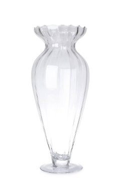 Boş cam vazoyu beyaza izole et