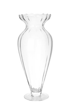 Boş cam vazoyu beyaza izole et