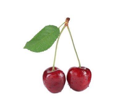Islak vişneli ve beyaz yapraklı.