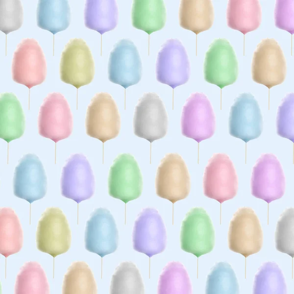 薄い背景に綿菓子とコラージュ パターンデザイン — ストック写真