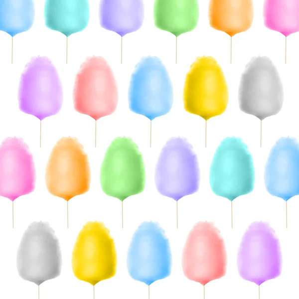 Collage Cotton Candy White Background Pattern Design — Stock Photo, Image