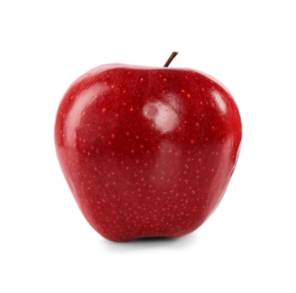 Tuore Mehukas Punainen Omena Eristetty Valkoinen — kuvapankkivalokuva