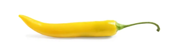 Dojrzała Żółta Papryka Chili Izolowana Białym — Zdjęcie stockowe