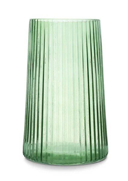Elegante Vaso Vetro Vuoto Isolato Bianco — Foto Stock