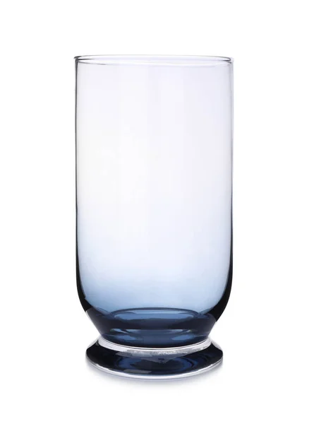 Vaso Vidro Vazio Elegante Isolado Branco — Fotografia de Stock